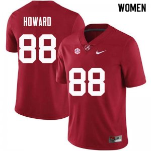 NCAA Women's Alabama Crimson Tide #88 O.J. Howard Stitched College Nike Authentic Crimson Football Jersey PQ17T84PL